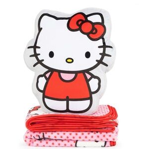 Hello Kitty Pillow and Throw Blanket Set of 2pc “40x50” in. New with Tangs